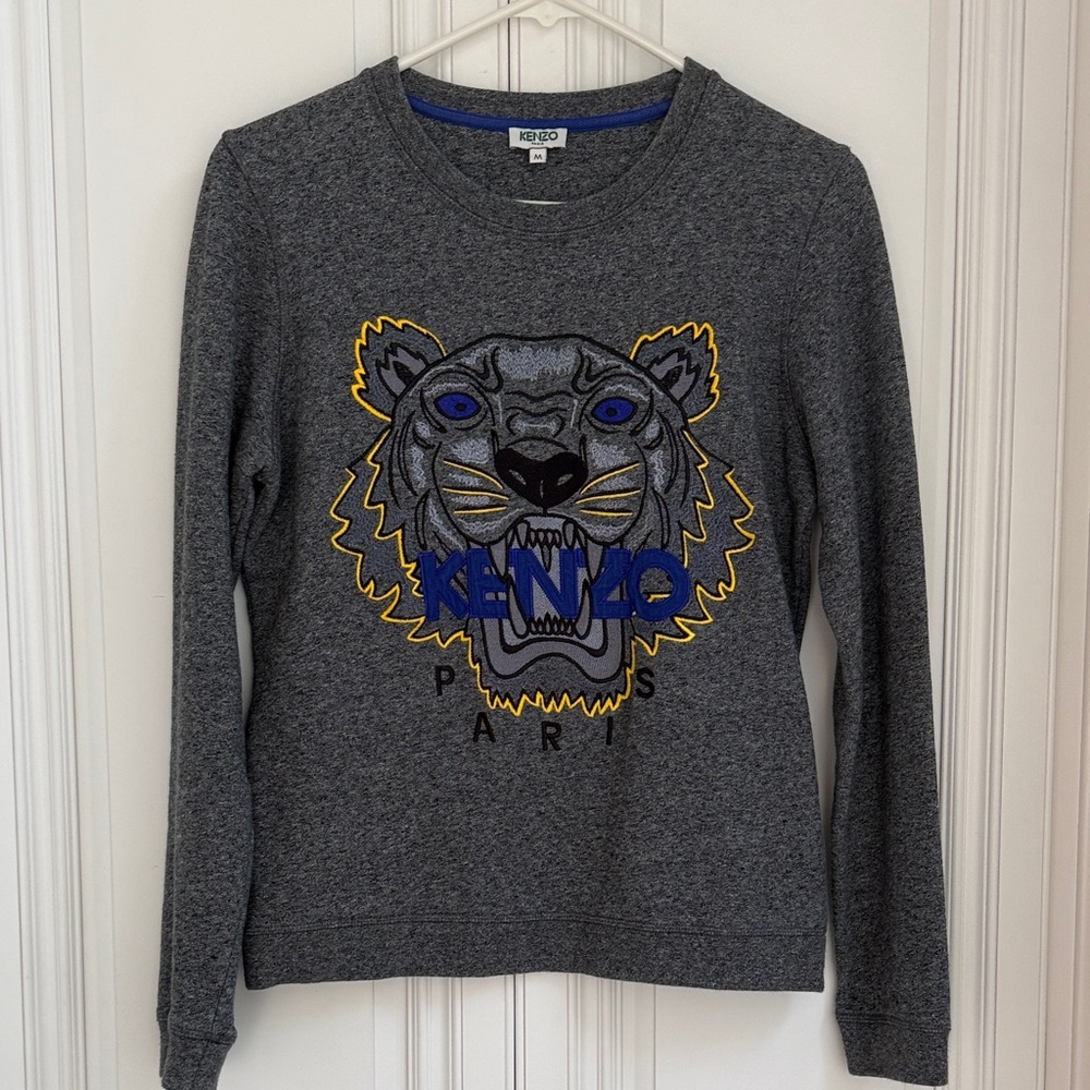Kenzo Charcoal Sweatshirt with Tiger Motif